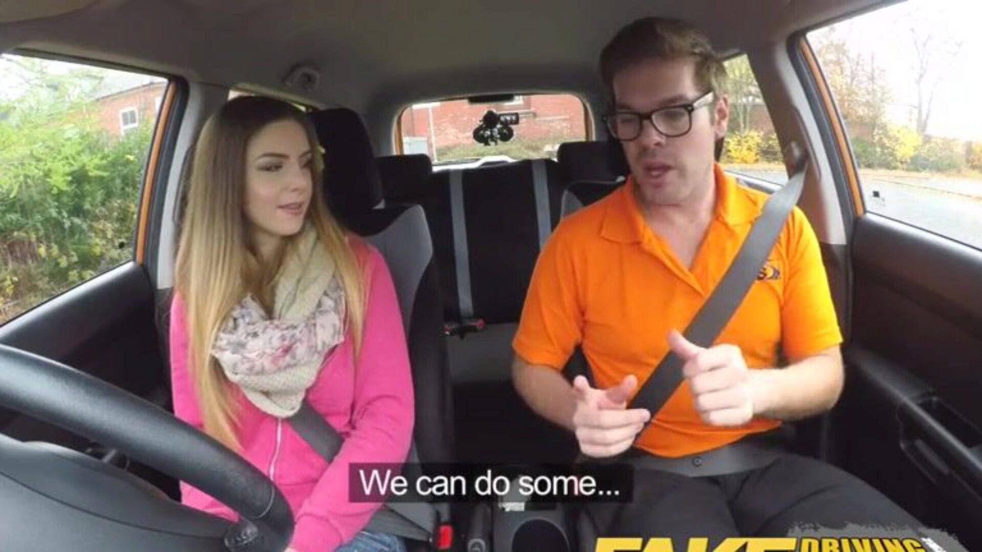 Fake Driving School hawt Italian learner with big congenital enjoy muffins fucks for her check-up